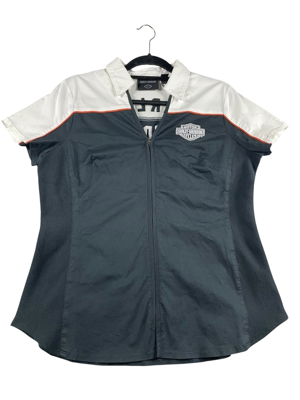 NWT Harley Davidson Colorblock Embroidered Elemental Biker Rock Moto Top - Sz L